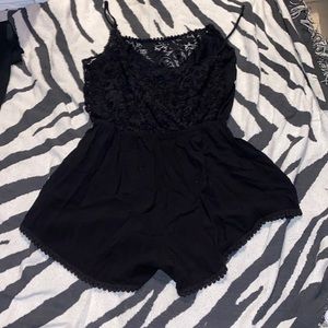 Black Lace Romper